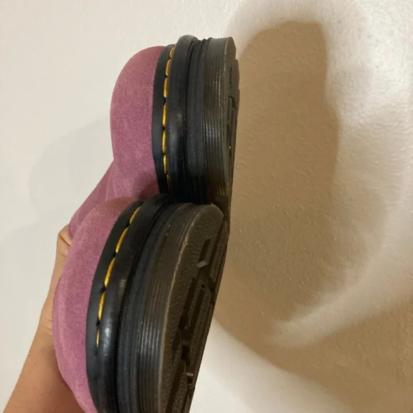 Dr. Martens Zeb Zag Chunky Sole Suede Mule Clogs in Muted Purple - Picture 10 of 12